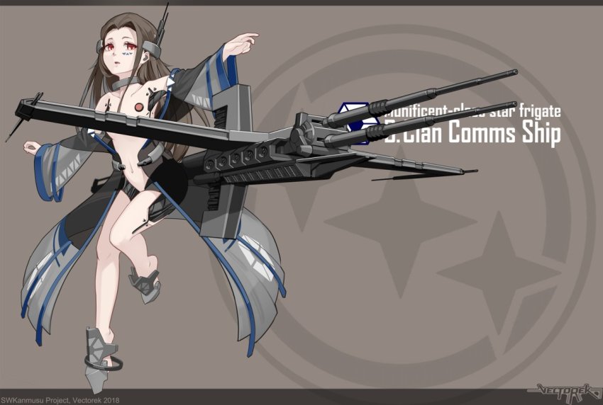 :o, brown_hair, collar, collarbone, confederacy_of_independent_systems, convenient_censoring, detached_sleeves, facial_mark