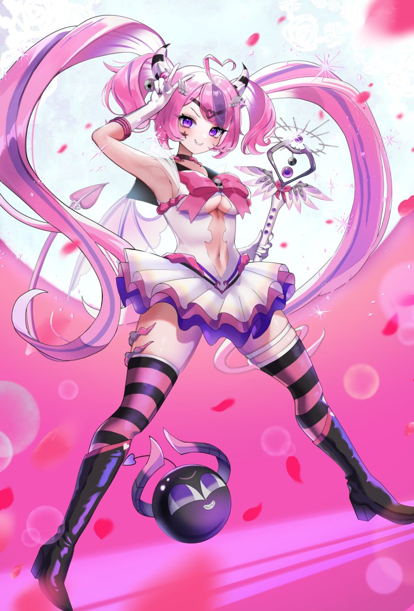 1girl, absurdres, ahoge, bishoujo_senshi_sailor_moon, bishoujo_senshi_sailor_moon_r, black_footwear, boots, bow