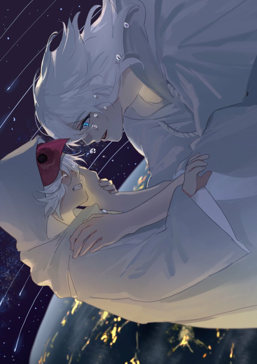 1boy, blue_eyes, clenched_teeth, commentary, elidibus, english_commentary, english_text, final_fantasy