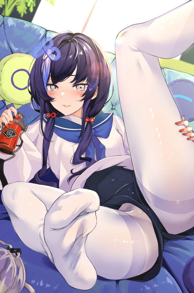 1girl, black_hair, blush, foreshortening, grey_eyes, hcz_n, long_hair, looking_at_viewer