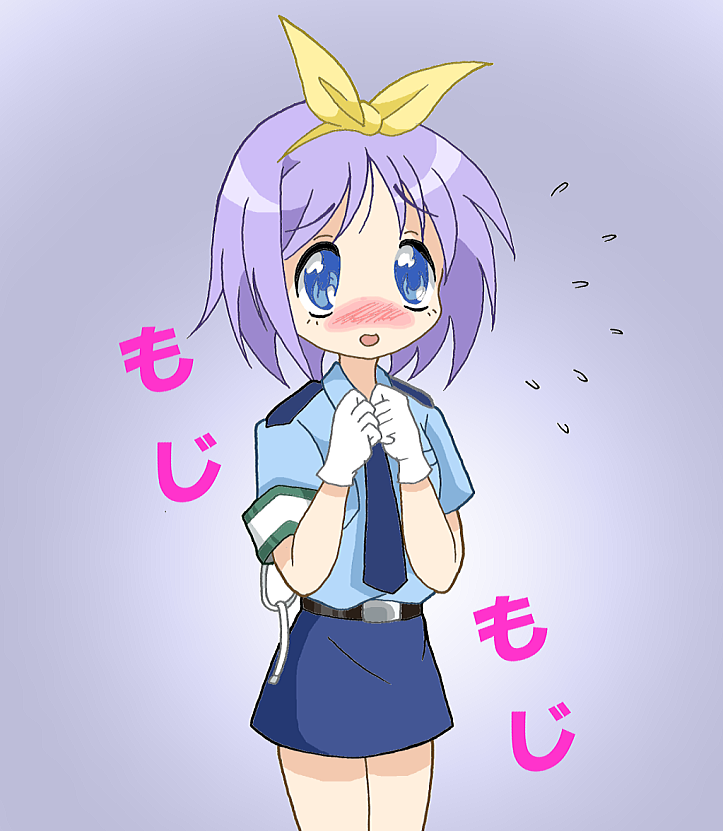 00s, blue_eyes, blush, gloves, hiiragi_tsukasa, imaden, lucky_star, police