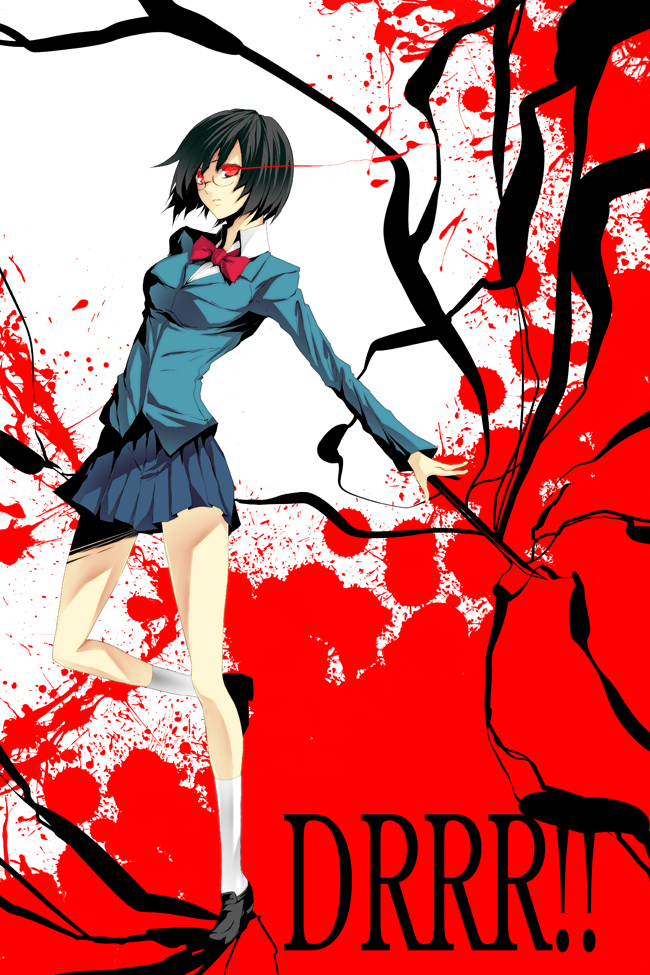 1girl, bad_id, bad_pixiv_id, black_hair, bob_cut, breasts, durarara!!, female_focus