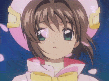 1990s_(style), 1girl, animated, animated_gif, anime_screenshot, bow, bowtie, cardcaptor_sakura, cherry_blossoms, child, coat, female_focus, hair_intakes, hat, kinomoto_sakura, kinomoto_sakura_(dream_sakura), lowres, outdoors, pink_coat, pink_hat, retro_artstyle, sky, solo, star_(sky), starry_sky, yellow_bow, yellow_bowtie