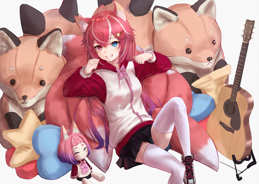 1girl, absurdres, animal_ears, blue_eyes, character_doll, doll, fox_ears, fox_girl