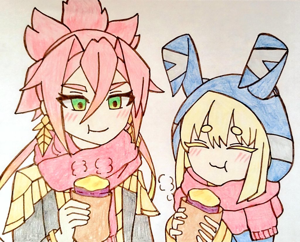 1boy, 1girl, azure_striker_gunvolt, azure_striker_gunvolt_3, blonde_hair, earrings, eating, green_eyes