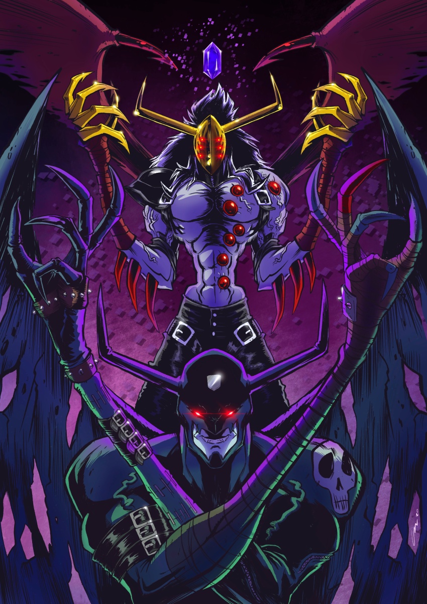 absurdres, belt, demon, demon_boy, devimon, digimon, digimon_adventure:_(2020), highres