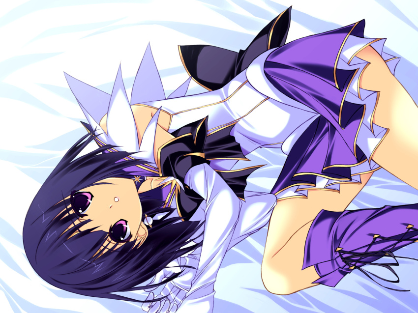 1990s_(style), 1girl, bed, bishoujo_senshi_sailor_moon, black_bow, blush, bob_cut, boots