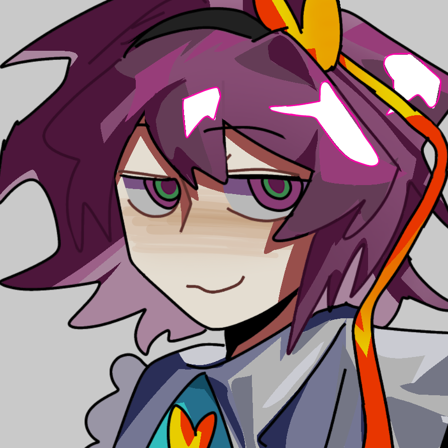 1girl, black_hairband, blue_shirt, buttons, closed_mouth, collared_shirt, grey_background, hairband