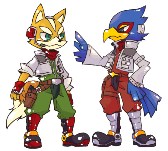 2boys, animal_ears, ao_(blue_bunny), bad_id, bad_pixiv_id, bird, blue_eyes, falco_lombardi