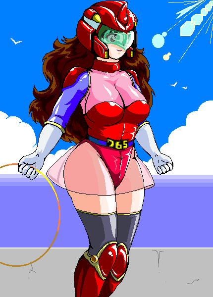 1girl, belt, bird, boots, breasts, cloud, gloves, helmet