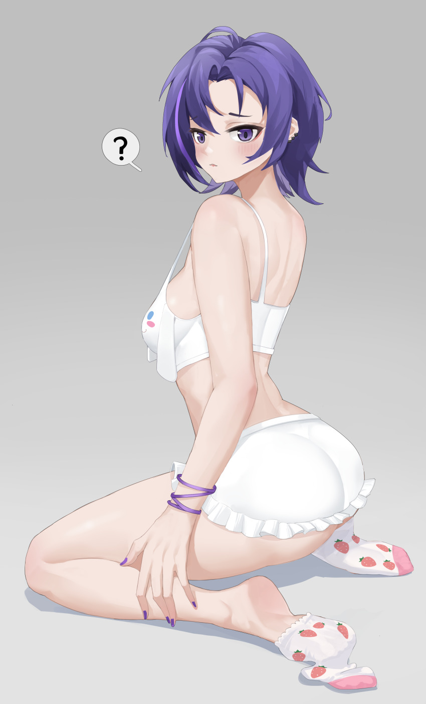 1girl, ?, a-soul, absurdres, alternate_costume, ass, back, bikini