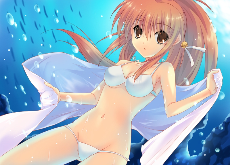 1girl, bikini, female_focus, little_busters!, natsume_rin, solo, swimsuit, tagme, uemoto_masato, underwater, water