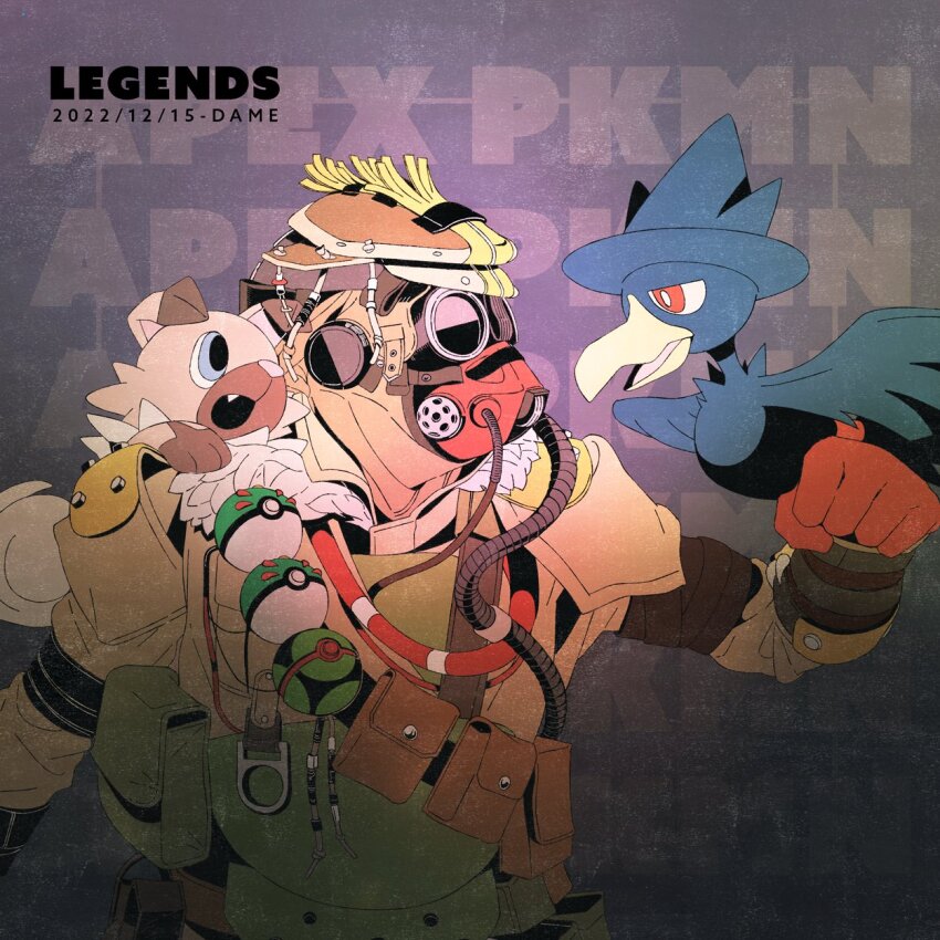 1other, ambiguous_gender, apex_legends, bloodhound_(apex_legends), blue_eyes, bright_pupils, brown_jacket, clenched_hand