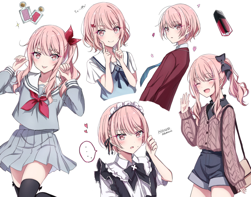 1other, :d, :p, ^_^, akiyama_mizuki, akiyama_mizuki_(middle_school), bag, black_shirt