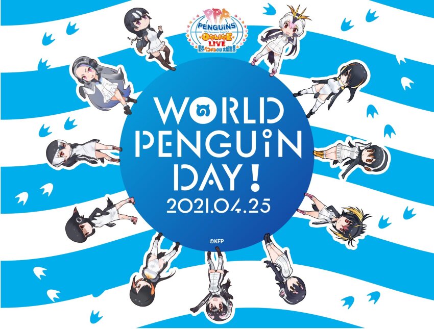 adelie_penguin_(kemono_friends), african_penguin_(kemono_friends), black_hair, chinstrap_penguin_(kemono_friends), emperor_penguin_(kemono_friends), gentoo_penguin_(kemono_friends), giant_penguin_(kemono_friends), great_auk_(kemono_friends)