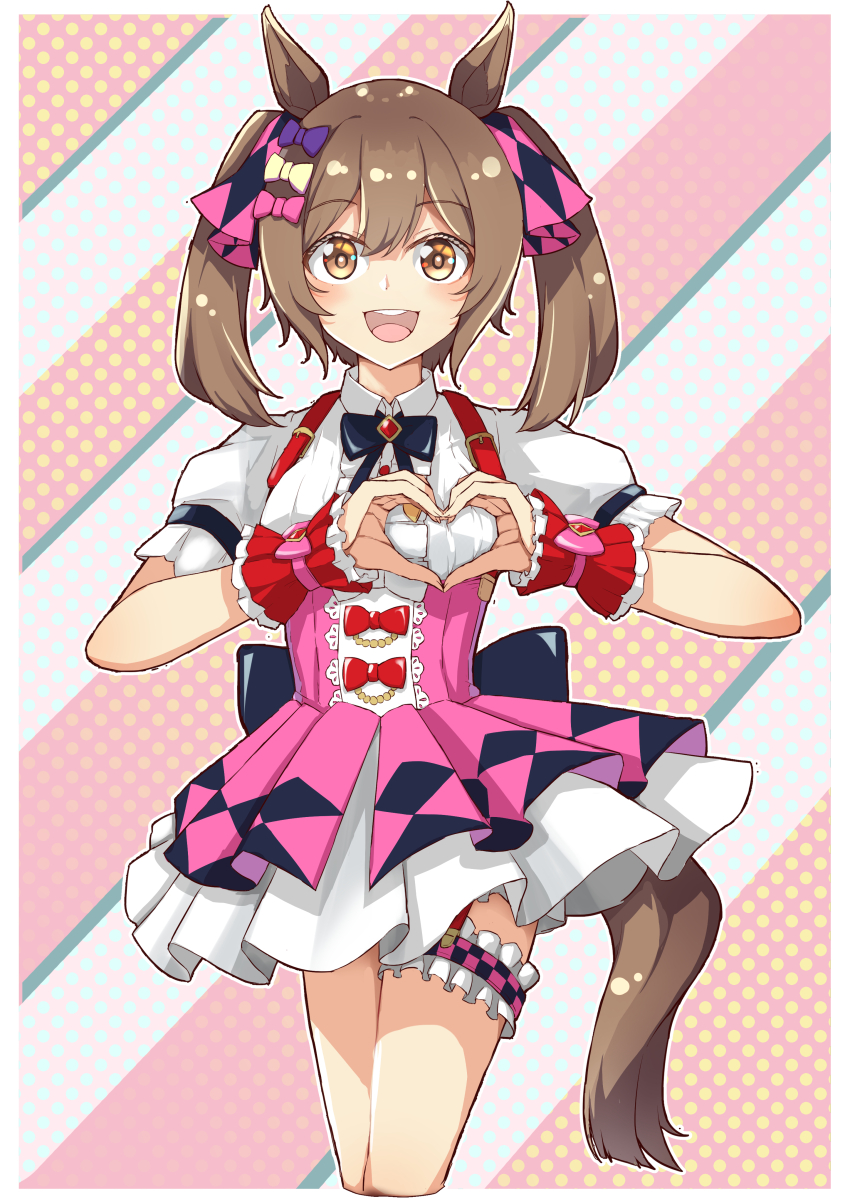 1girl, absurdres, animal_ears, blush, breasts, brown_eyes, brown_hair, commentary