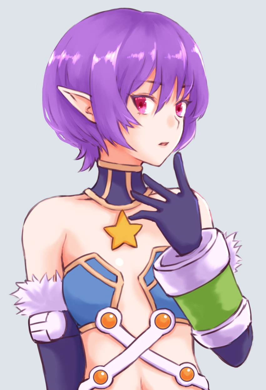 1girl, choker, detached_sleeves, elbow_gloves, flat_chest, gloria_(saga), gloves, highres