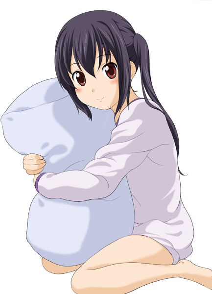 1girl, black_hair, brown_eyes, female_focus, hiiro_(imoimo), hug, hugging_object, imo_(imoyashiki)