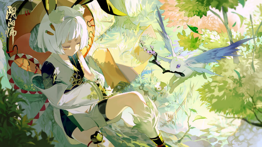 1girl, animal_ears, highres, mujin_yama_usagi, official_art, onmyoji, rabbit_ears, short_hair