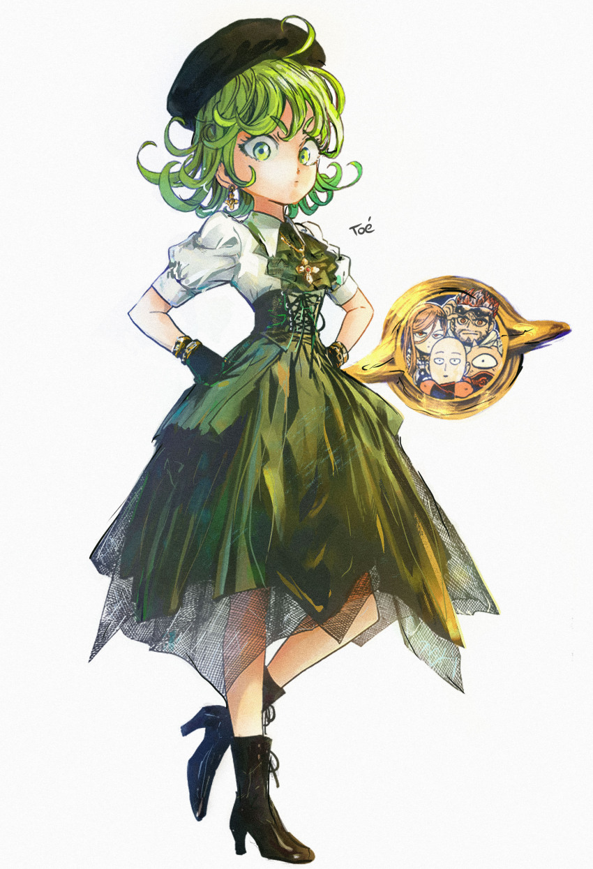 absurdres, altoeam, artist_name, black_footwear, black_hole, blast_(one-punch_man), boots, corset