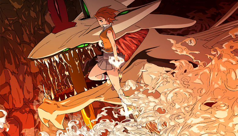 00s, artist_request, dragon, fire, kagutsuchi, my-hime, smoke, solo