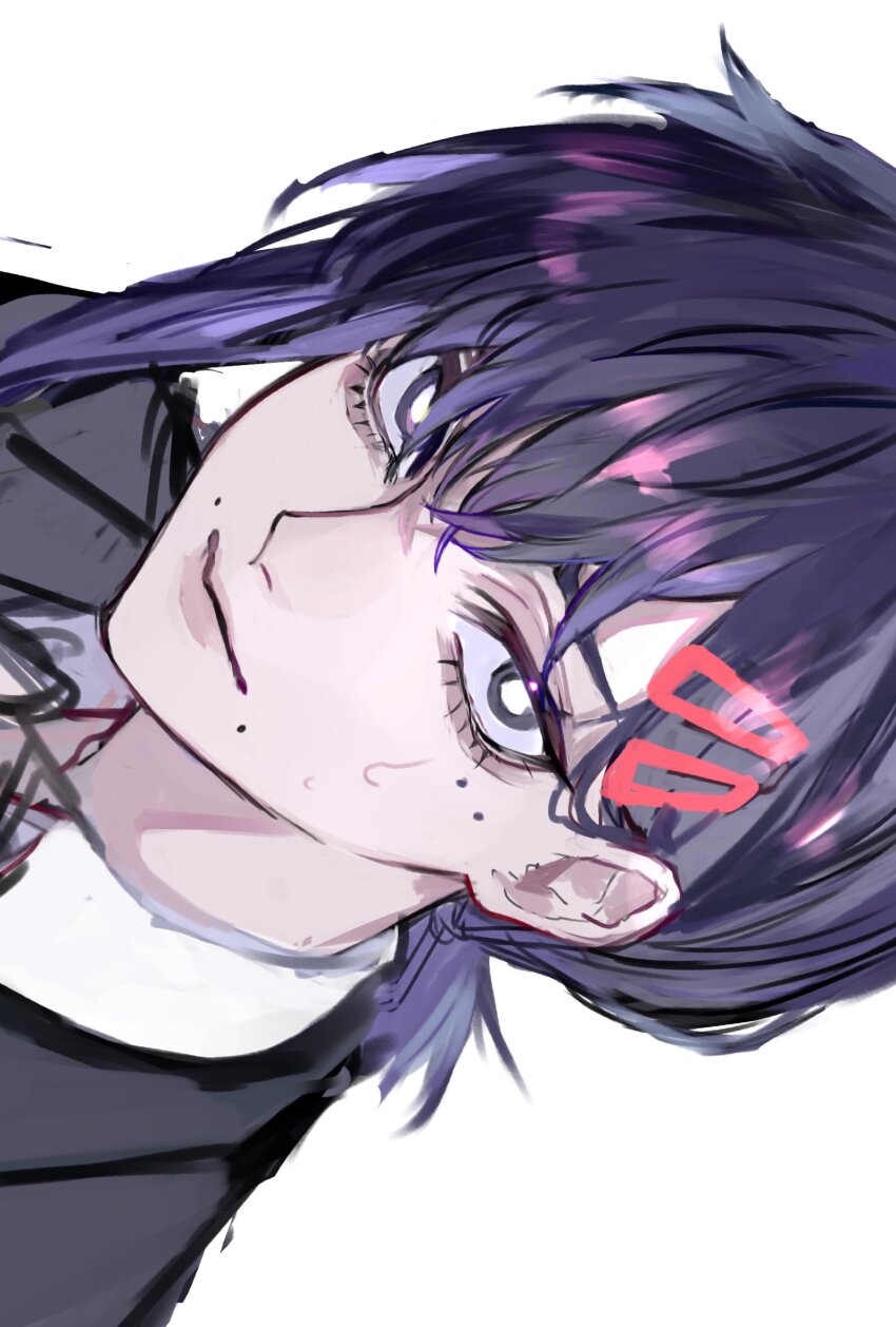 1girl, ancoo_mm, chainsaw_man, collared_shirt, hair_ornament, hairclip, higashiyama_kobeni, highres