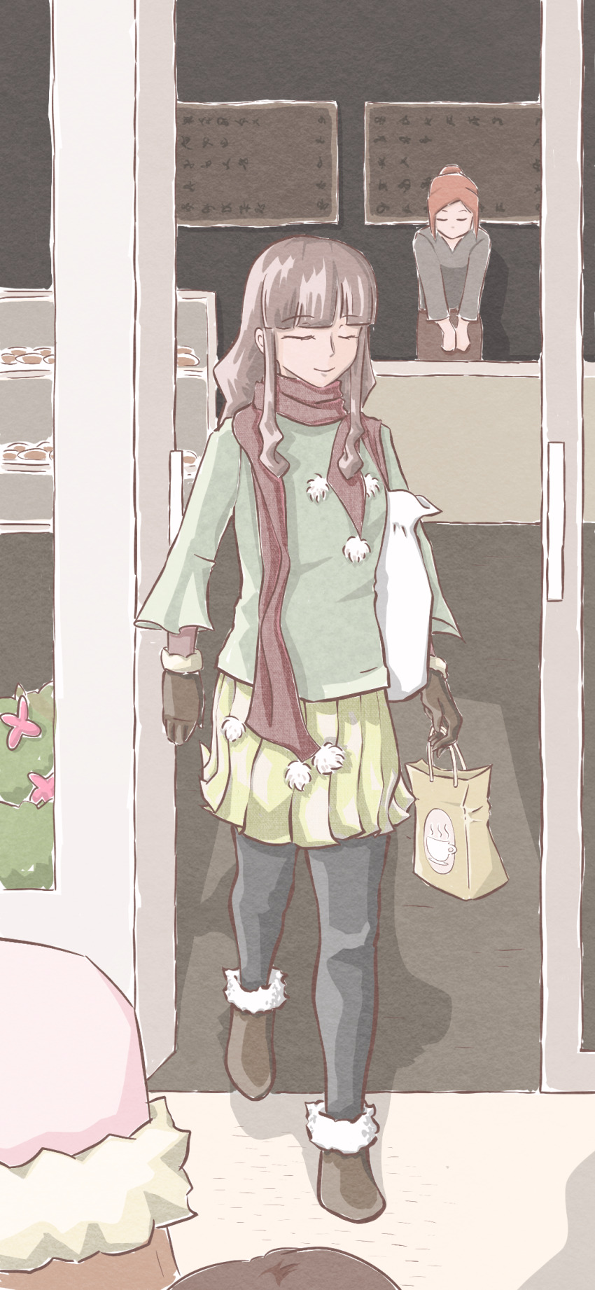 4girls, brown_hair, closed_eyes, digimon, digimon_ghost_game, hat, highres, kashiwagi_mika, long_hair, multiple_girls, tsukiyono_ruli, udagawa_aoi, very_long_hair