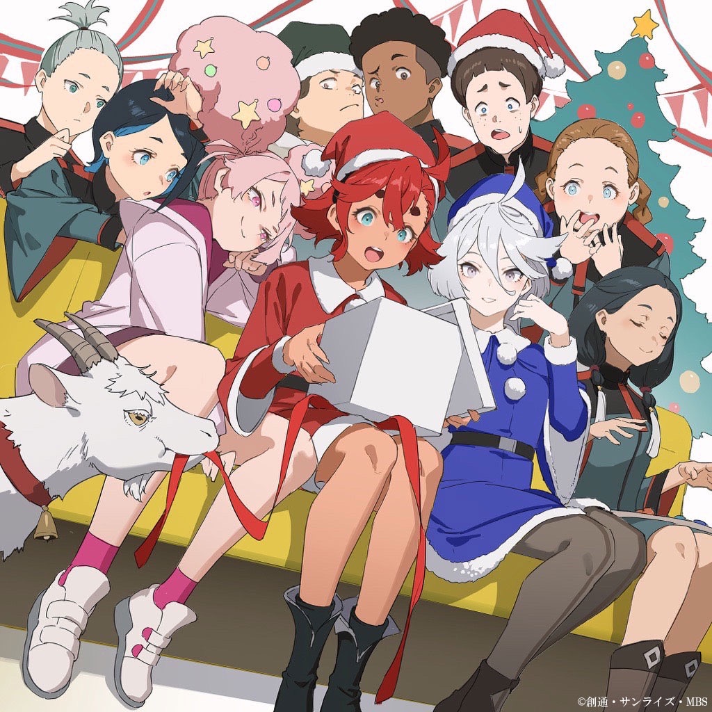 3boys, 6+girls, afro, afro_puffs, ahoge, aliya_mahvash, aqua_eyes, asticassia_school_uniform