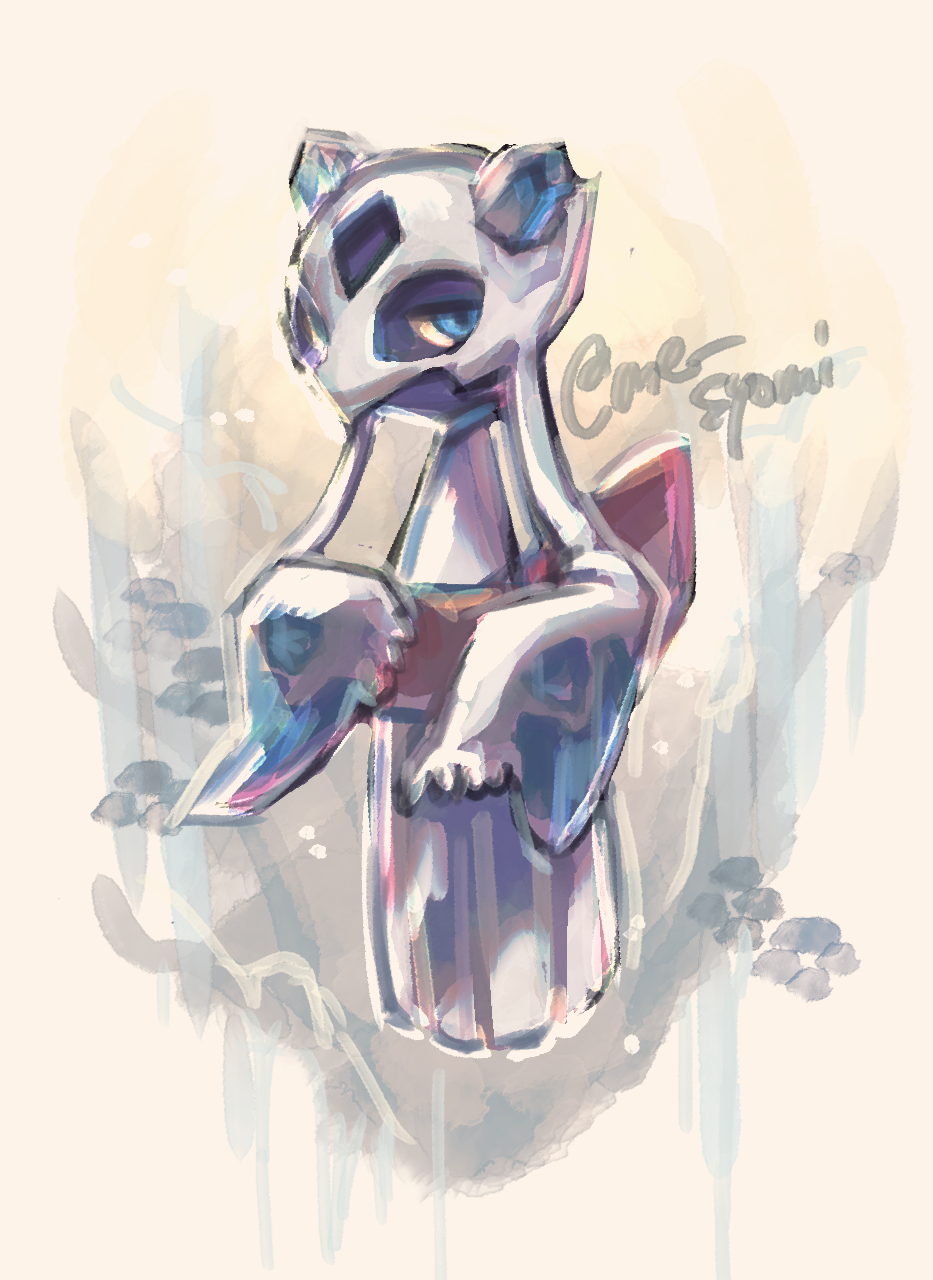 artist_name, back_bow, blue_eyes, blue_gem, bow, colored_sclera, floating, froslass