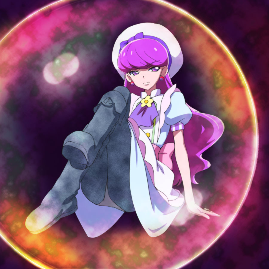 1girl, beret, closed_mouth, earrings, full_body, haruyama_kazunori, hat, jewelry