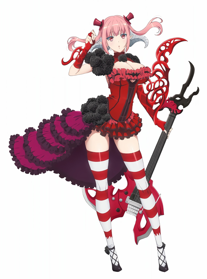 1girl, astaroth_(sin_nanatsu_no_taizai), astaroth_(the_seven_deadly_sins), breasts, cleavage, demon_girl, dress, dress_shirt