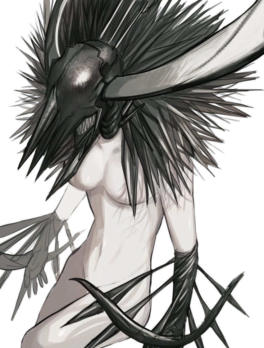 1girl, absurdres, chainsaw_man, crossbow_devil_(chainsaw_man), facing_to_the_side, highres, horns, no_nipples