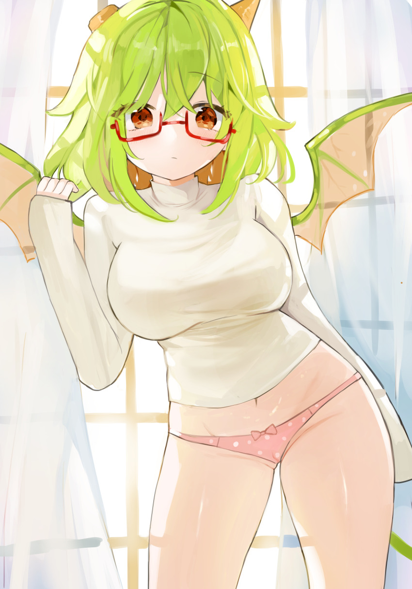 1girl, absurdres, breasts, closed_mouth, commission, dragon_girl, dragon_wings, funamusea