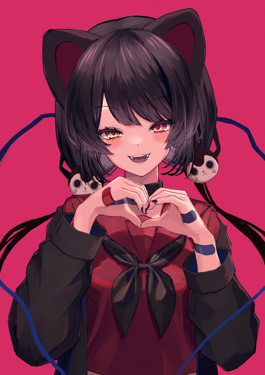 1girl, absurdres, ami_no_fuda, animal_ears, bandaid, bandaid_on_hand, bandaid_on_wrist, black_choker