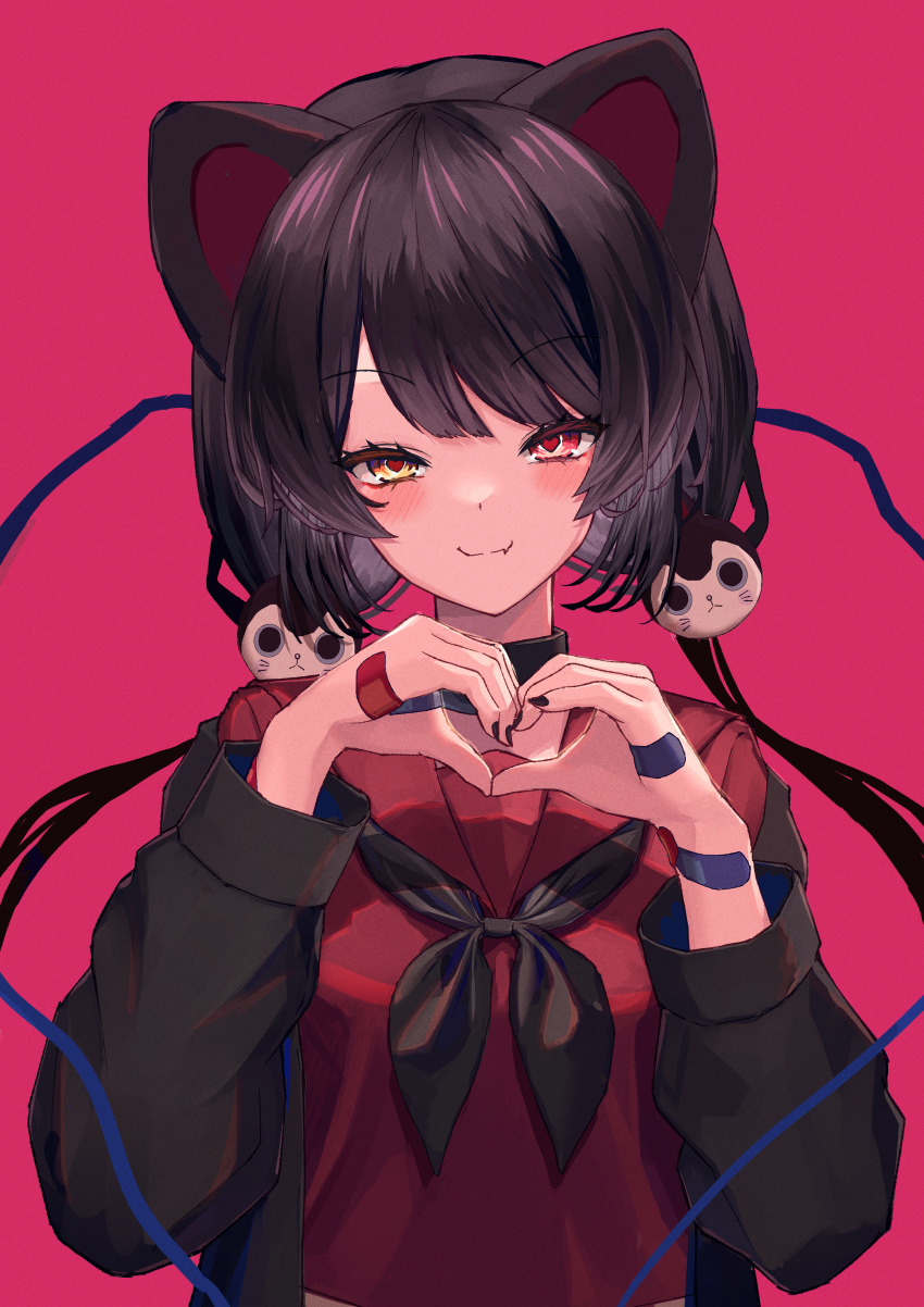 1girl, absurdres, ami_no_fuda, animal_ears, bandaid, bandaid_on_hand, bandaid_on_wrist, black_choker