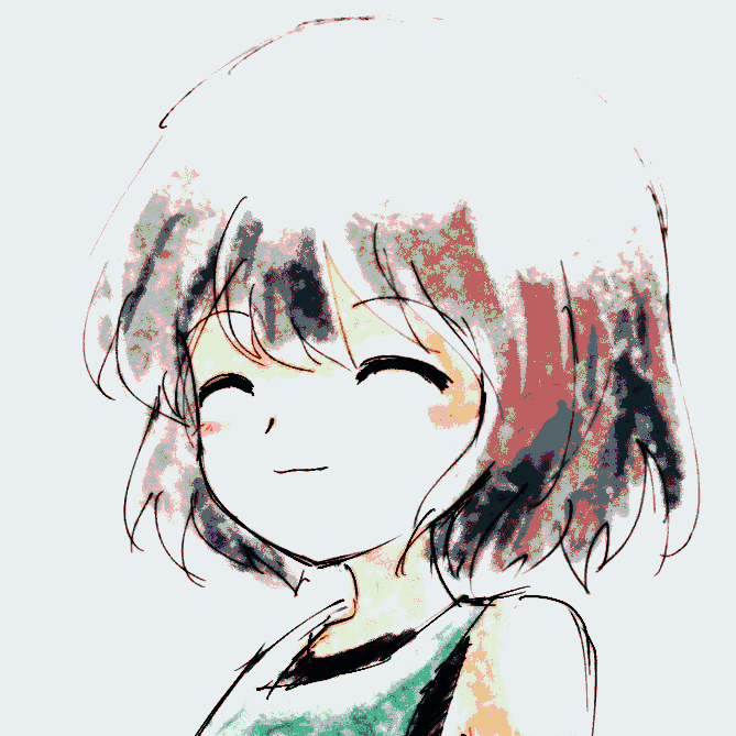 1other, androgynous, atoymk, book_of_the_cafe, closed_mouth, green_tank_top, grey-haired_customer_(book_of_the_cafe), grey_hair