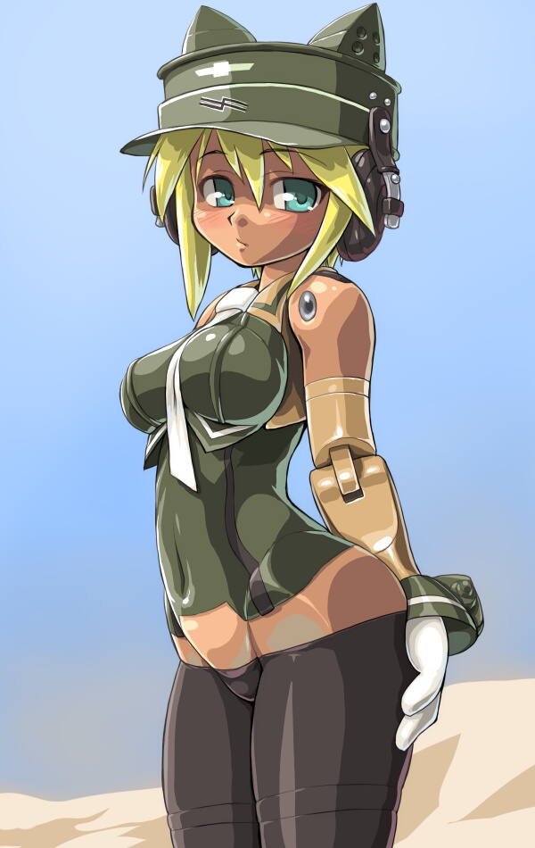 10s, alternate_color, animal_ears, bad_id, bad_pixiv_id, blonde_hair, blue_eyes, blush