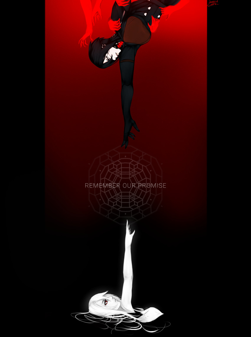 2girls, absurdres, android, ariane_yeong, basedshark, black_hair, border, colored_skin