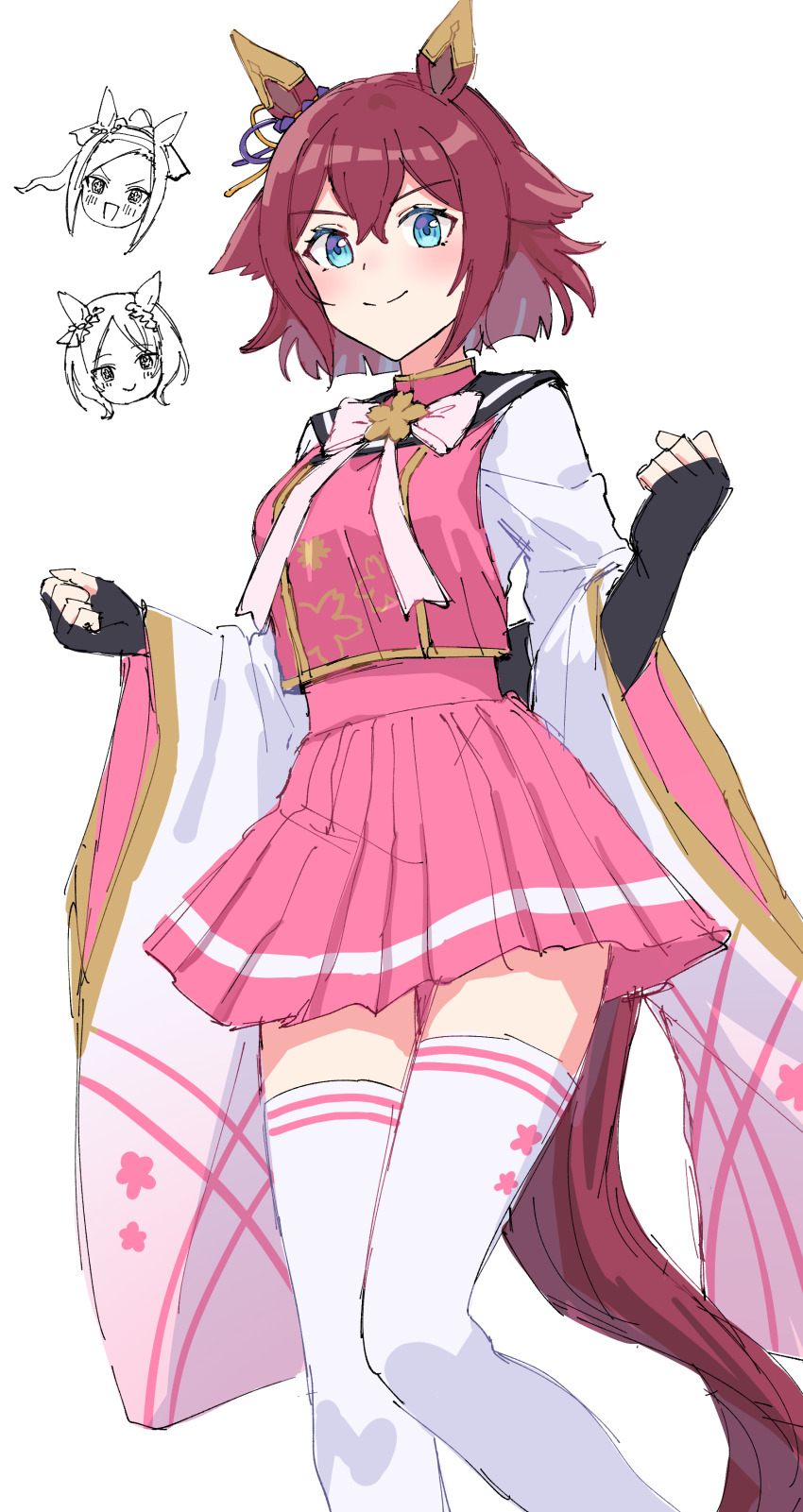 3girls, absurdres, adapted_costume, animal_ears, bad_id, bad_pixiv_id, black_gloves, blue_eyes