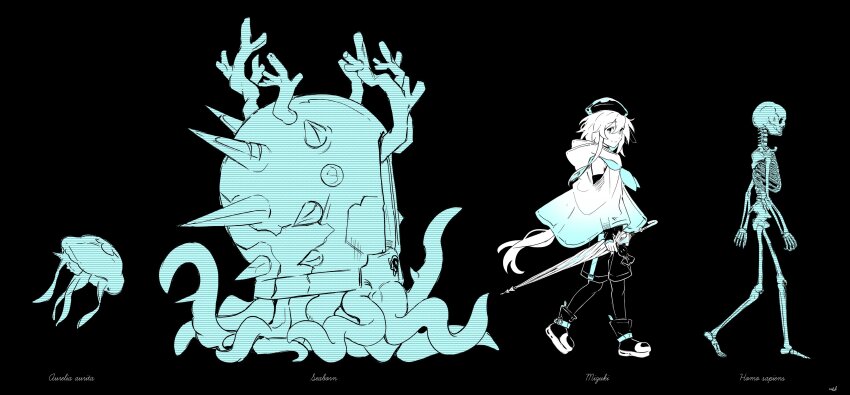 1boy, absurdres, arknights, black_background, blue_theme, boots, capelet, character_name