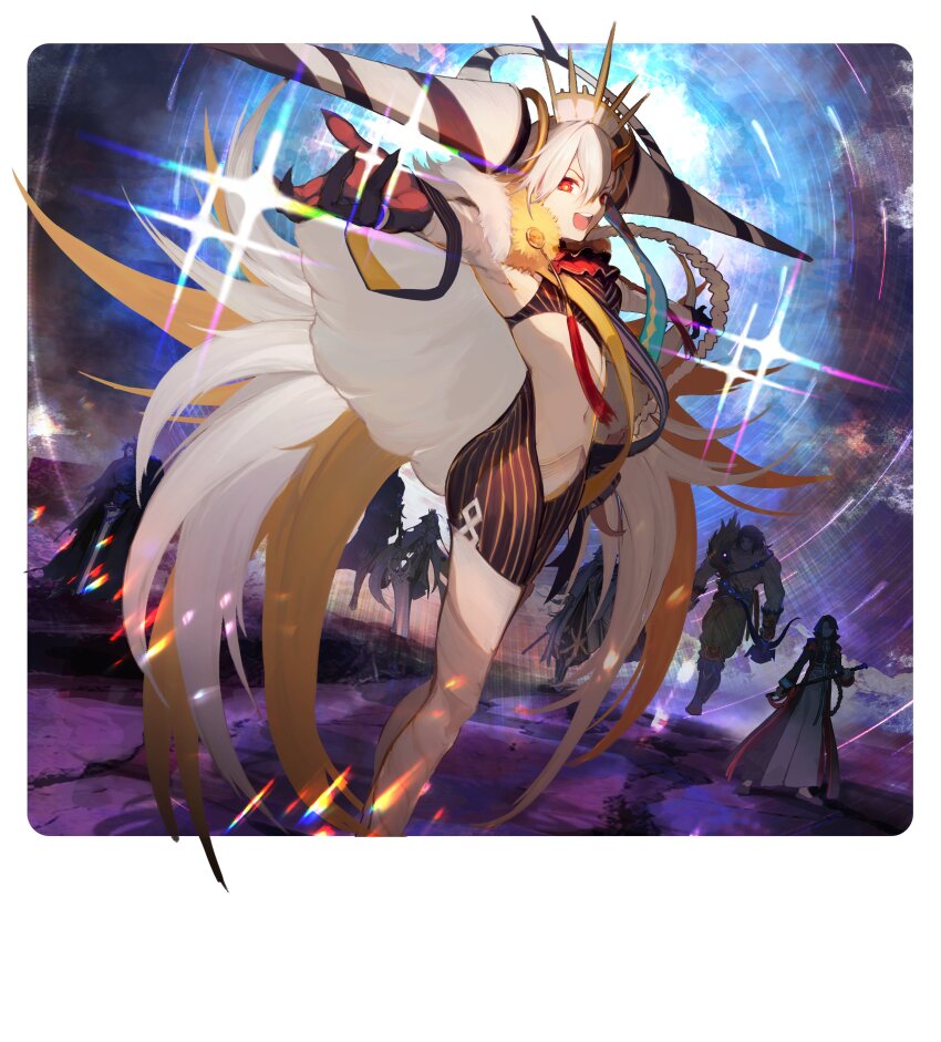 2girls, 5boys, absurdres, artoria_caster_(fate), artoria_caster_(third_ascension)_(fate), artoria_pendragon_(fate), fate/grand_order, fate_(series)