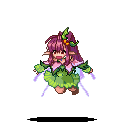 animated, animated_gif, exet, fairy, fairy_(monster_girl_encyclopedia), kenkou_cross, lowres, monster_girl, monster_girl_encyclopedia, pixel_art, pointy_ears, purple_hair, wings