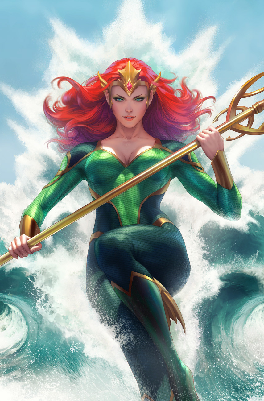 1girl, aquaman_(series), blue_eyes, bodysuit, breasts, cleavage, collarbone, crown