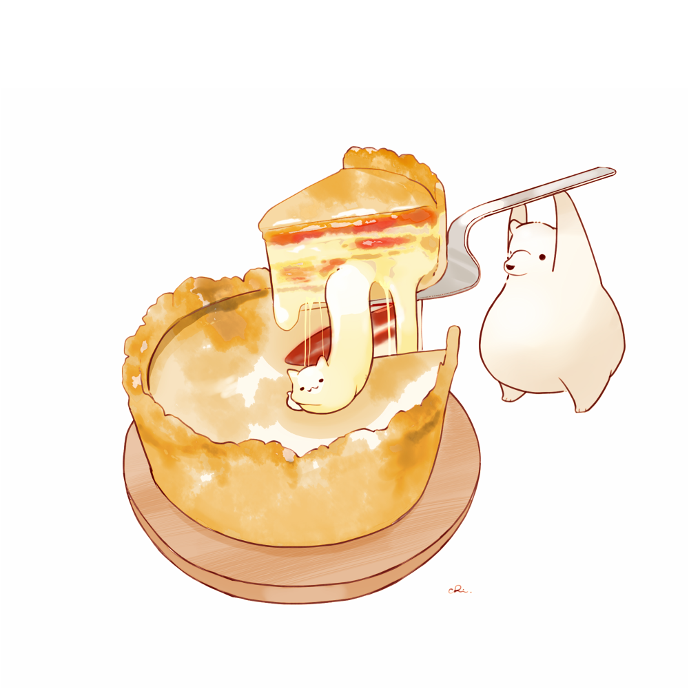 :3, animal, bear, cat, chai_(drawingchisanne), cheese, chicago_deep_dish_pizza, food