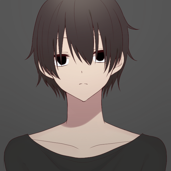 1boy, avatar_generator, black_eyes, brown_hair, grey_background, looking_at_viewer, male_focus, non-web_source