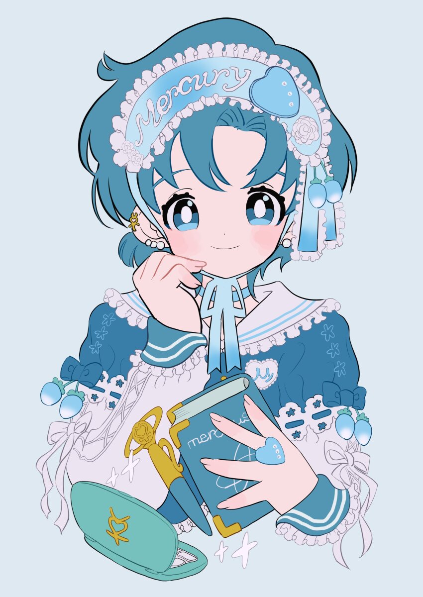 absurdres, adapted_costume, bishoujo_senshi_sailor_moon, blue_eyes, blue_hair, blue_sailor_collar, blue_shirt, blush