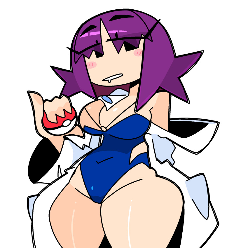 1girl, absurdres, blush_stickers, bourbunbun, breasts, covered_navel, highres, holding