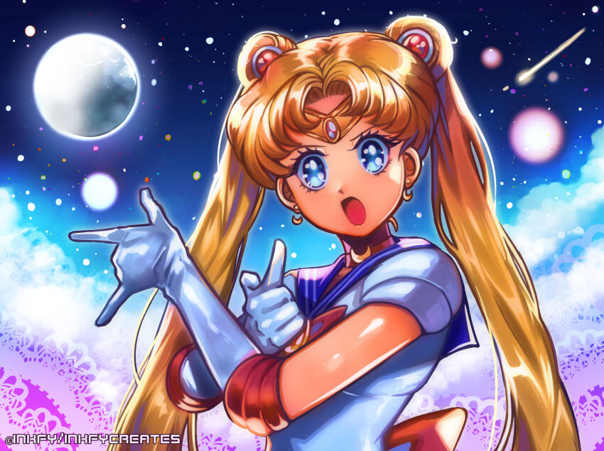 1girl, back_bow, bishoujo_senshi_sailor_moon, blonde_hair, blue_eyes, blue_sailor_collar, bow, bowtie