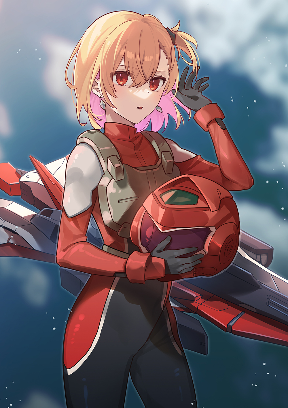 1girl, ashizawa_saki, az_(zero_glvimayhop), black_gloves, blonde_hair, colored_inner_hair, cosplay_request, cowboy_shot