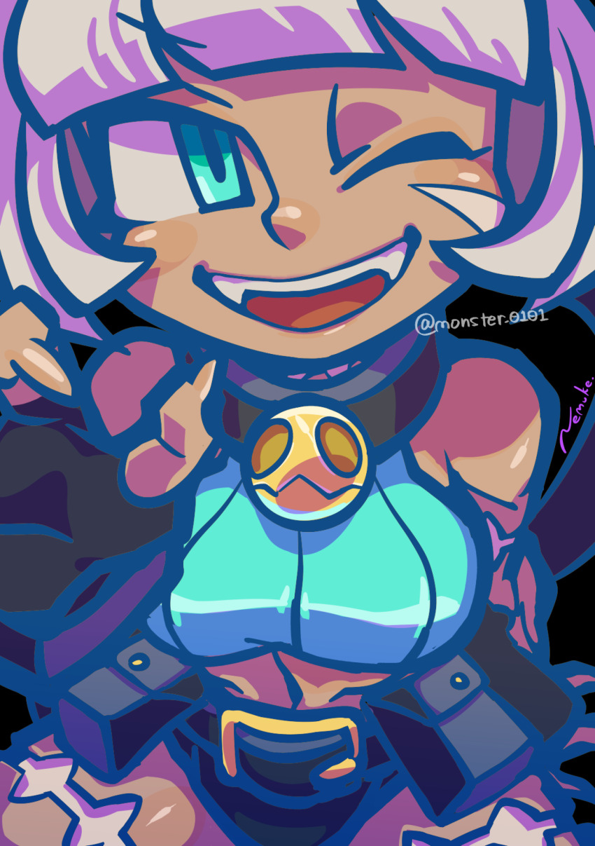 1girl, absurdres, belt_buckle, belt_pouch, black_background, bob_cut, buckle, cat_girl